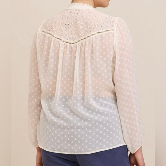 NWT Torrid Women's Plus Size Chiffon Clip Dot Eyelet Top, Size 5 - Picture 3 of 7